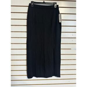 NWT Nancy Bolen Black Knit Maxi Skirt S Mature Classic Office